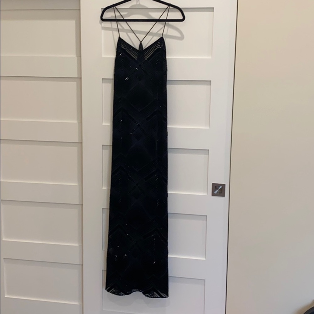 Long black sequined gown